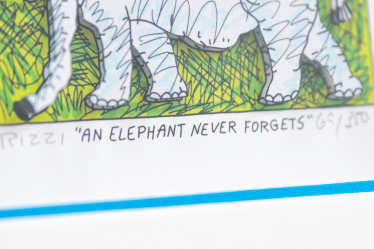 An Elephant never Forgets – James Rizzi